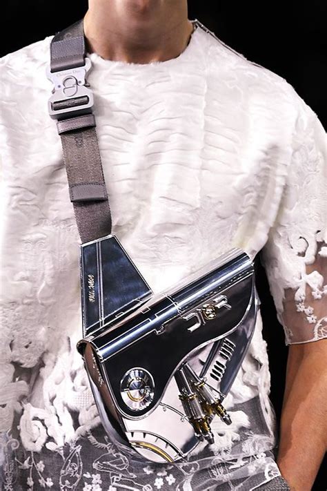 dior homme sorayama saddle bag|Christian Dior Silver And Gold Metal Sorayama Saddle Bag, 2019 .